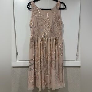 NWT Adrianna Papell Pale Blush Satin Evening Top